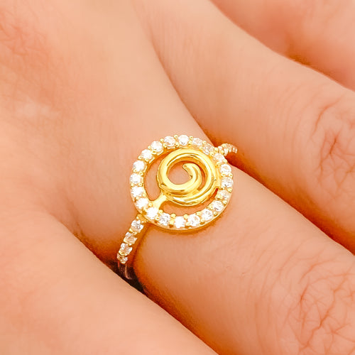 Dainty Lightweight Spiral 22k Gold Ring