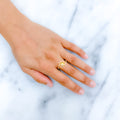 Upscale Floral CZ 22k Gold Ring