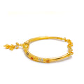 Majestic Floral 22k gold Flexi Bangle Bracelet