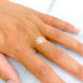 18k-gold-Luxurious Rose Gold Diamond Ring 