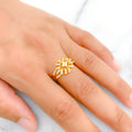 Ornate Delightful CZ 22k Gold Ring