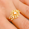 Ornate Delightful CZ 22k Gold Ring