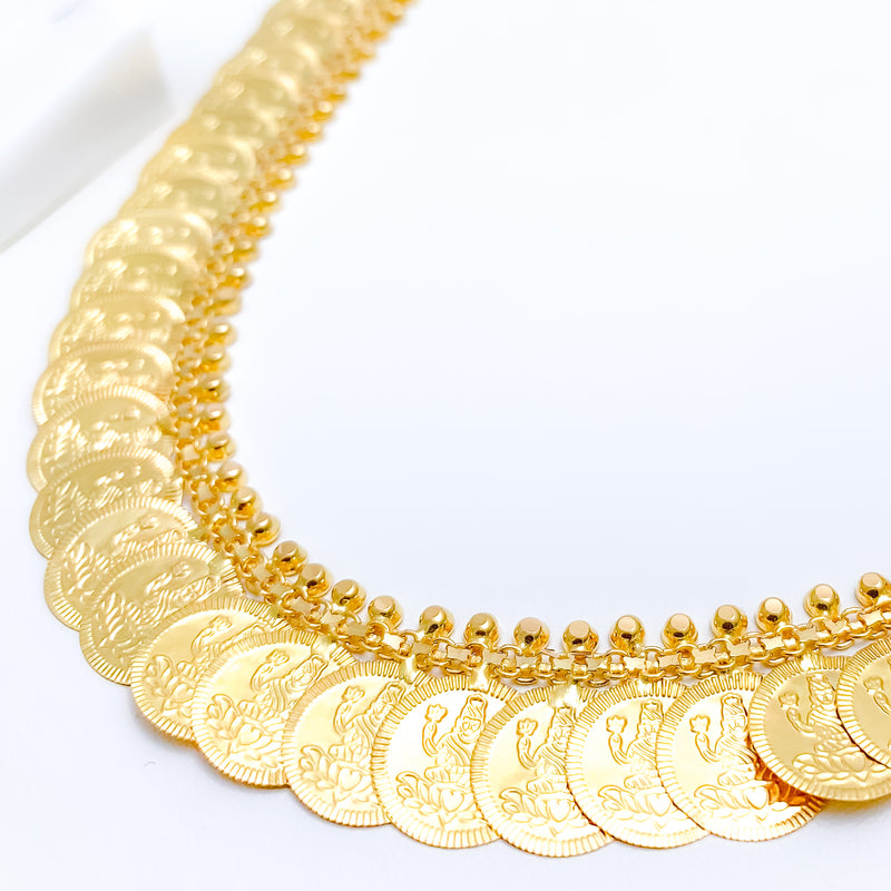 Medium Lakshmi Coin 22k Gold Mala