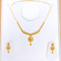 Floral Tear Drop 22k Gold Set