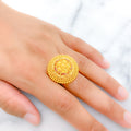 Subtle Meenakari 22k Gold Flower Ring