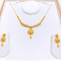 Floral Tear Drop 22k Gold Set