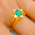 22k-gold-Special Radiant Reversable CZ Ring 