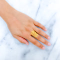 Unique Lightweight Statement 22k Gold Ring