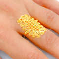 Unique Lightweight Statement 22k Gold Ring