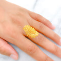 Unique Lightweight Statement 22k Gold Ring