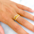 22k-gold-Upscale Spiral Accented CZ Ring 