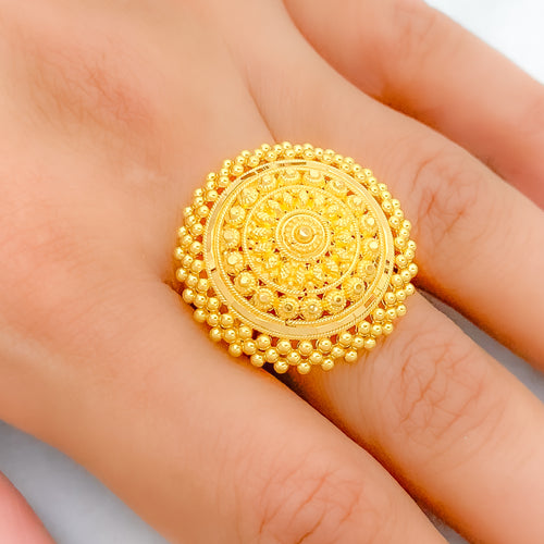 Stunning Opulent Dome 22k Gold Ring
