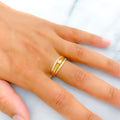22k-gold-Sleek Striped CZ Ring 