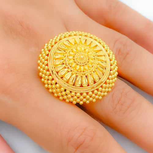 Impressive Shining Flower 22k Gold Ring