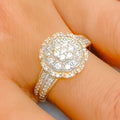 22k-gold-Decorative Cluster CZ Ring