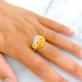 22k-gold-Unique Dapper Overlapping CZ Ring 