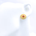 Exquisite Vibrant 22k Gold CZ Earrings