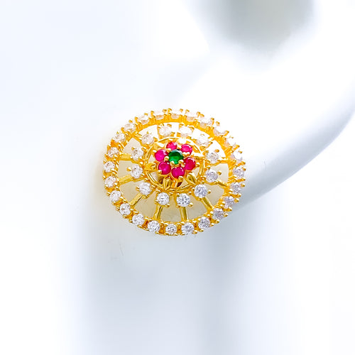 Exquisite Vibrant 22k Gold CZ Earrings