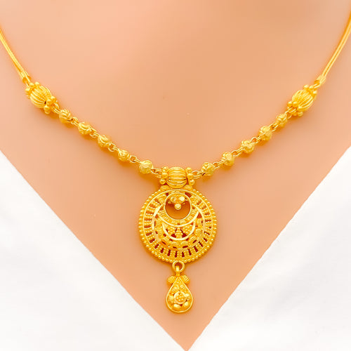 22k-gold-Posh Beaded Chand Necklace Set