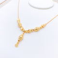 Modern Sand Finish 22k Gold Necklace