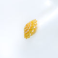 Chic CZ Flower 22k Gold Top Earrings