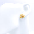 Classy CZ Flower 22k Gold Earrings