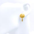 Sparkling Hanging Dome 22k Gold Earrings