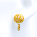 Sparkling Hanging Dome 22k Gold Earrings