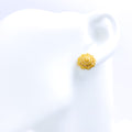 Sophisticated Flower Top 22k Gold Earrings