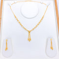 Fancy Chain Link 22k Gold Necklace Set