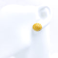 Upscale Open Flower 22k Gold Earrings