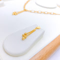 Fancy Chain Link 22k Gold Necklace Set