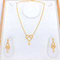 Beaded Heart 22k Gold Necklace Set