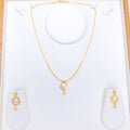 Sleek Orb Drop 22k Gold Necklace Set