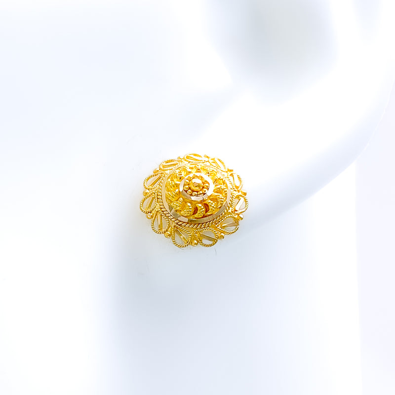 Unique Modest Top 22k Gold Earrings