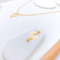 Sleek Orb Drop 22k Gold Necklace Set