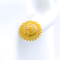 Luxurious Flower Accented 22k Gold Earrings