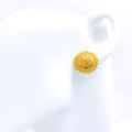 Luxurious Flower Accented 22k Gold Earrings