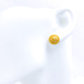 Delicate Noble Top 22k Gold Earrings
