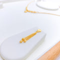 Alternating Bead 22k Gold Necklace Set