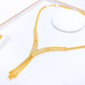 Chic Golden Leaf Necklace Set