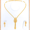 Sparkling Tear Drop 22k Gold Necklace Set