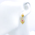 Lovely Flower Inspired 22k Gold CZ Earrings