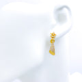 Sparkling Tulip Accented 22k Gold CZ Earrings