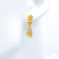 Sparkling Tulip Accented 22k Gold CZ Earrings