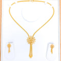 Swirling Leaf 22k Gold Necklace Set