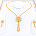 Swirling Leaf 22k Gold Necklace Set