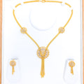 Shimmering Dome Hanging 22k Gold Necklace Set