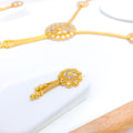 Shimmering Dome Hanging 22k Gold Necklace Set