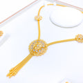 Shimmering Dome Hanging 22k Gold Necklace Set